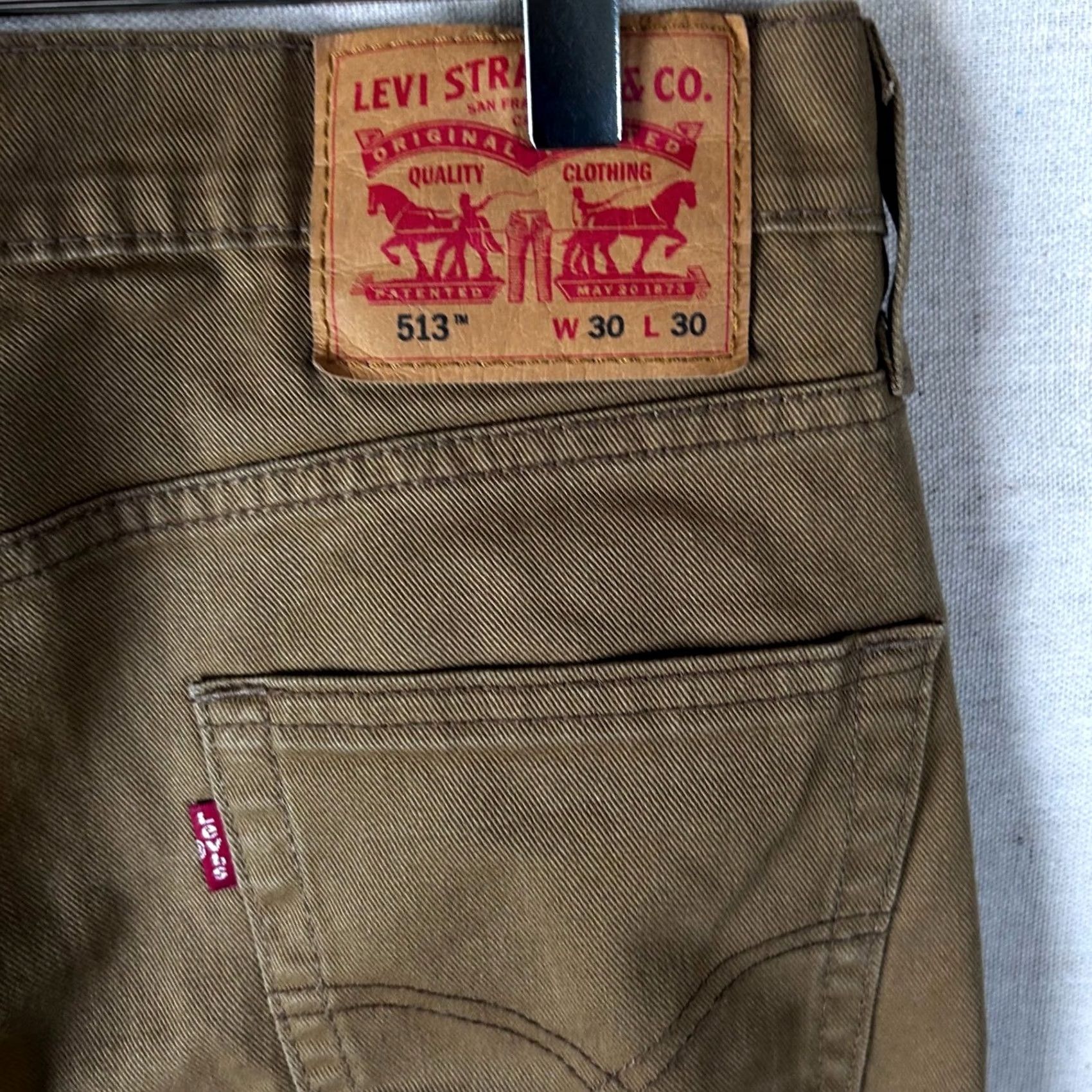 Levi's Levi's 513 Slim Straight Pants Mens Brown Twill 30x30 WaterLess 5-Pocket Denim Khakis Cotton Blend Regular Size 28 Inseam 30 Size US 30 / EU 46 - 4 Thumbnail