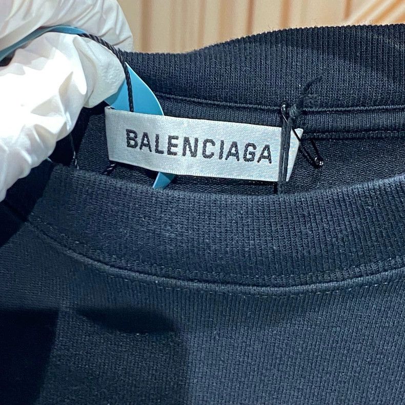 Balenciaga Balenciaga Black Crew letter Logo printed short sleeves Size US M / EU 48-50 / 2 - 3 Thumbnail