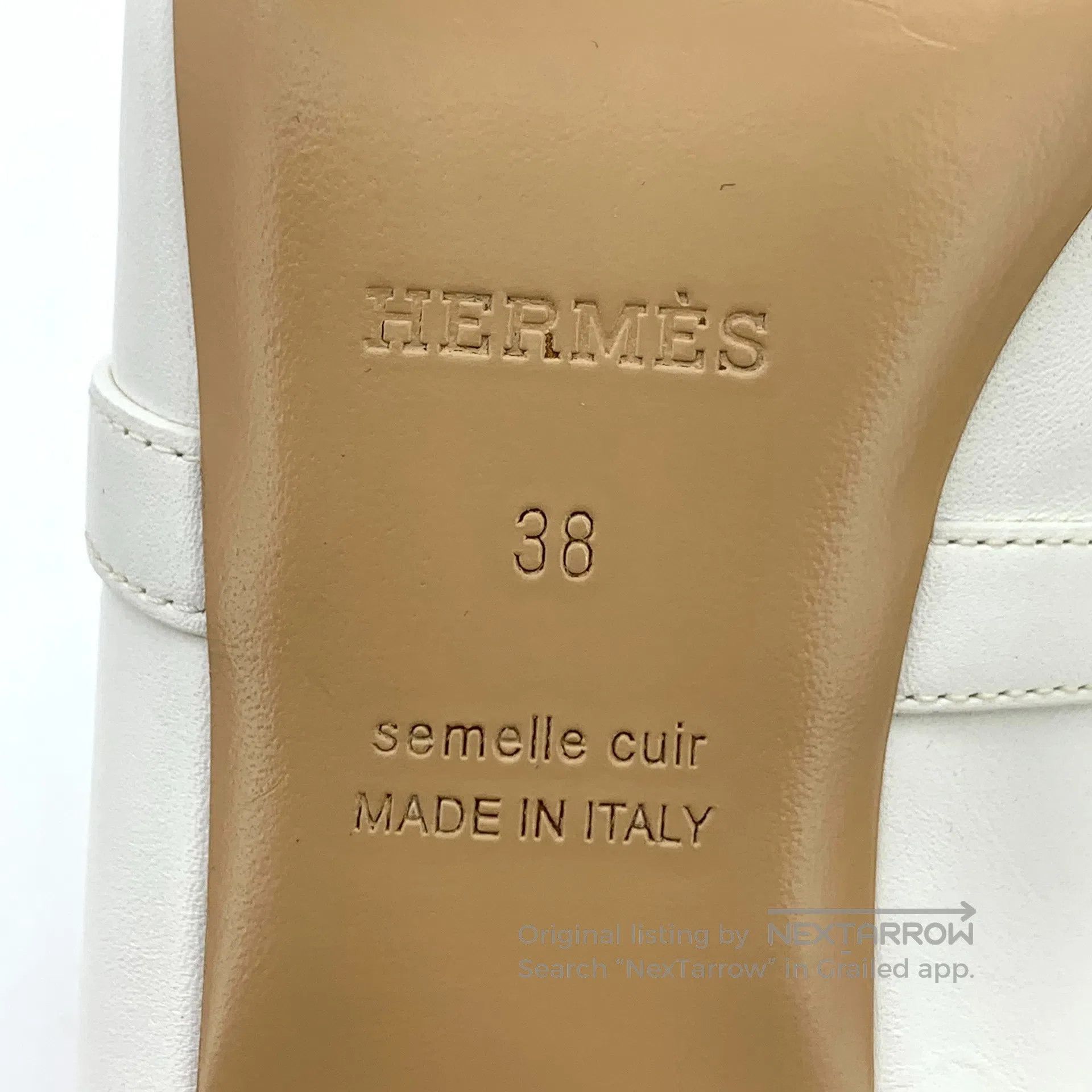 Hermes Hermes White silver buckle Mule block high-heeled shoes| Size US 7.5 / IT 37.5 - 6 Thumbnail