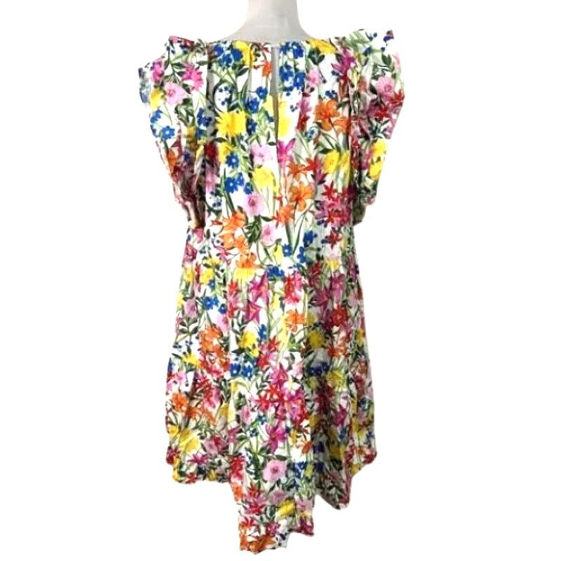 Other Maggy London Mini Dress Floral Ruffle Sleeves Multicolor 16 Size XXL / US 16-18 / IT 52-54 - 6 Thumbnail