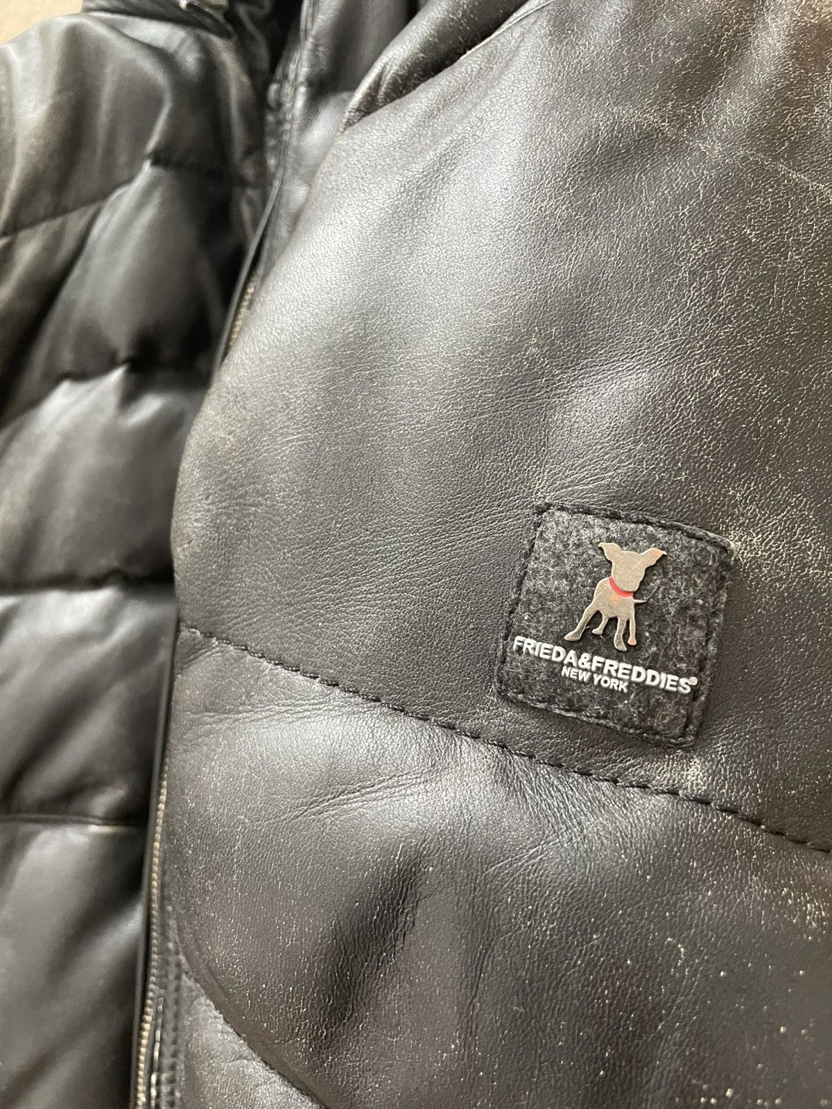 Vintage Leather Puffer Down Jacket (Frieda & Freddies New York) Size US S / EU 44-46 / 1 - 4 Thumbnail