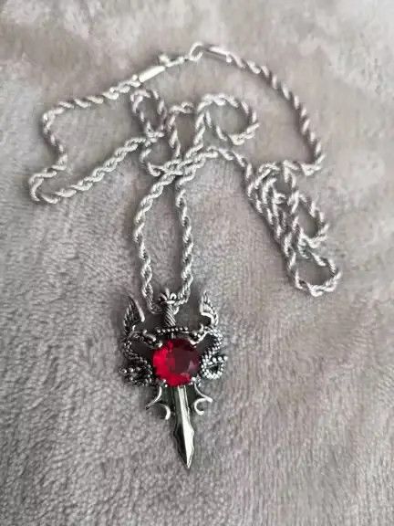 Jewelry × Vintage Dragon Sword Pendant Necklace🔥🔥🔥 Size ONE SIZE - 3 Thumbnail