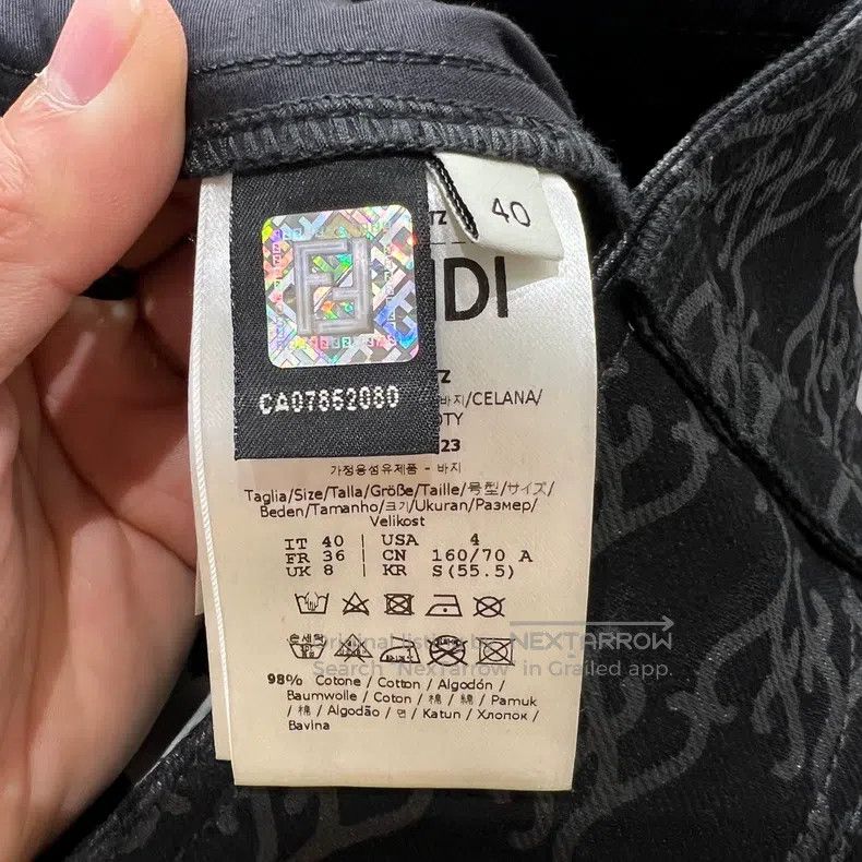 Fendi Fendi Printed Logo Old-Fashioned High-Waist Long Pants Size 26" / US 2 / IT 38 - 4 Thumbnail