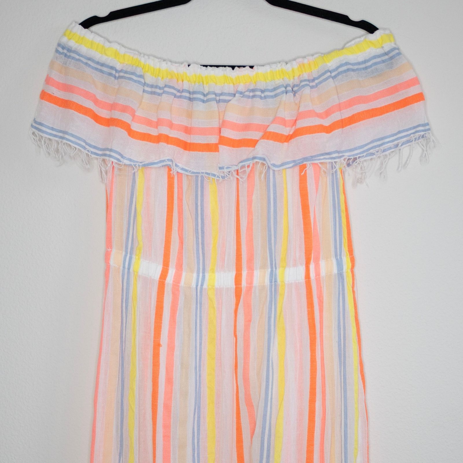 lemlem Lemlem Mokati Beach Dress Stripes Lemon Zest Size L / US 10 / IT 46 - 5 Thumbnail