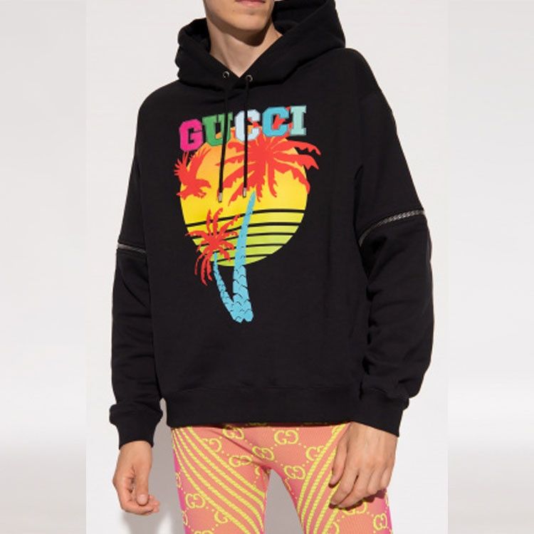 Gucci o1mt1gz0725 Sunset Sweatshirt Hoodie With Removable Sleeves Size US XS / EU 42 / 0 - 4 Thumbnail