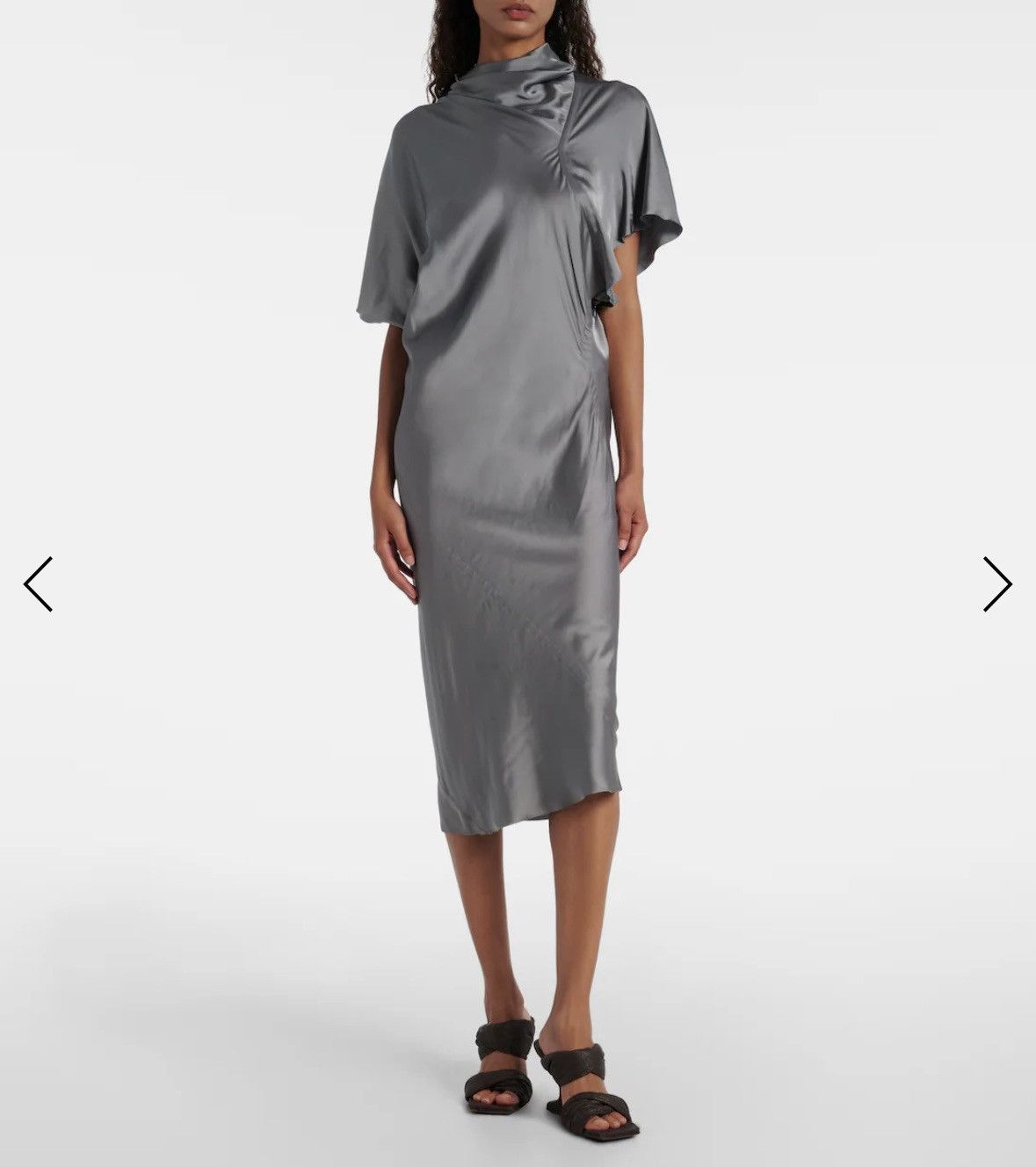Rick Owens Rick Owens - Silver Gray Concordians Seb Midi Dress Size M / US 6-8 / IT 42-44 - 1 Thumbnail