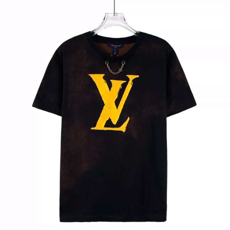 Louis Vuitton 24 dark brown logo printed cotton crew neck