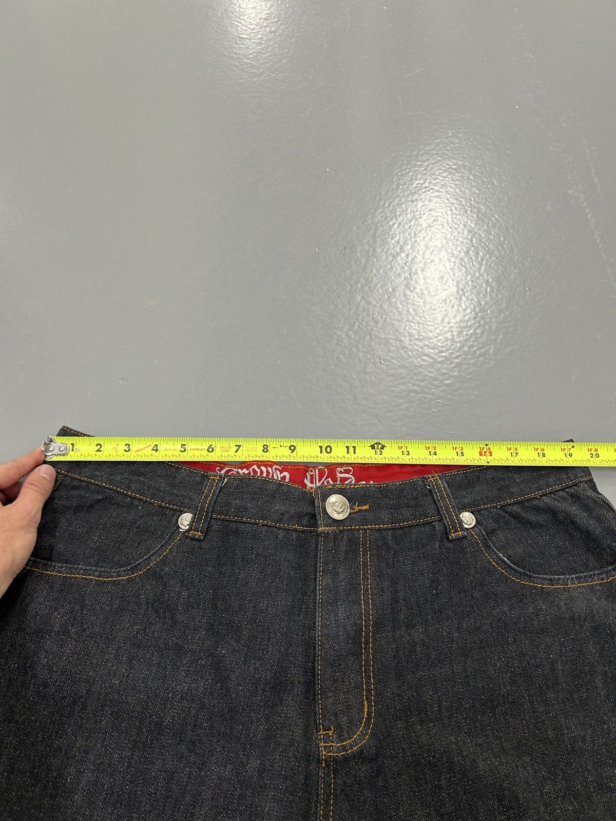 Crazy vintage y2k affliction style baggy wing cross jeans