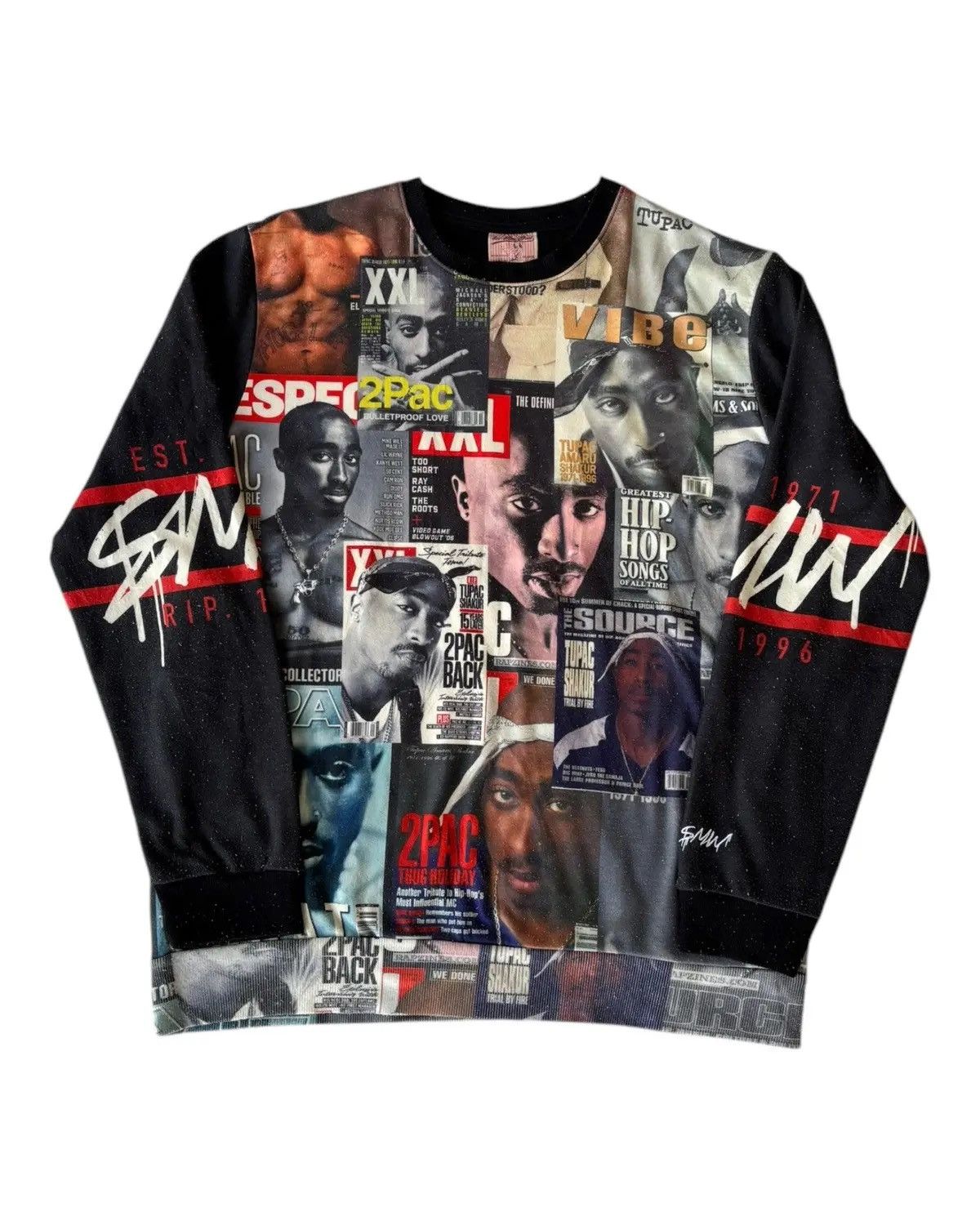 Rap Tees × Vintage RARE🔥TUPAC SHAKUR ALL OVER PRINT OVERSIZED SWEATSHIRT SMW Size US XL / EU 56 / 4 - 4 Thumbnail