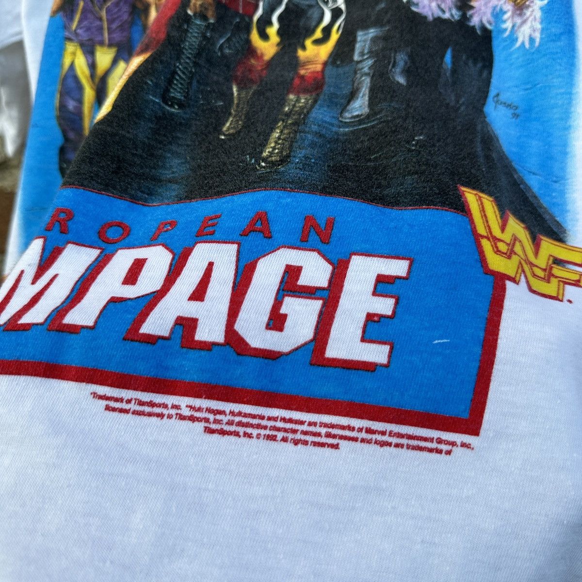 WWE Vintage 1992 European Rampage Wrestling T-Shirt WWE WWF Rare Size US S / EU 44-46 / 1 - 7 Thumbnail