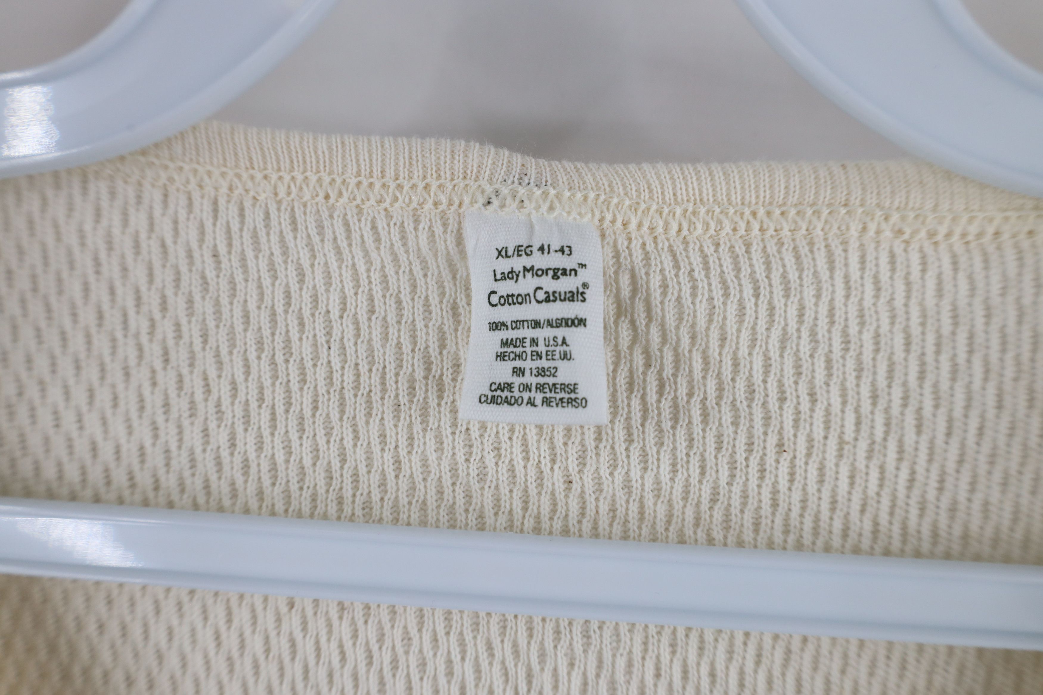 Vintage Vintage 90s Streetwear Thermal Waffle Knit T-Shirt USA Size XL / US 12-14 / IT 48-50 - 5 Thumbnail
