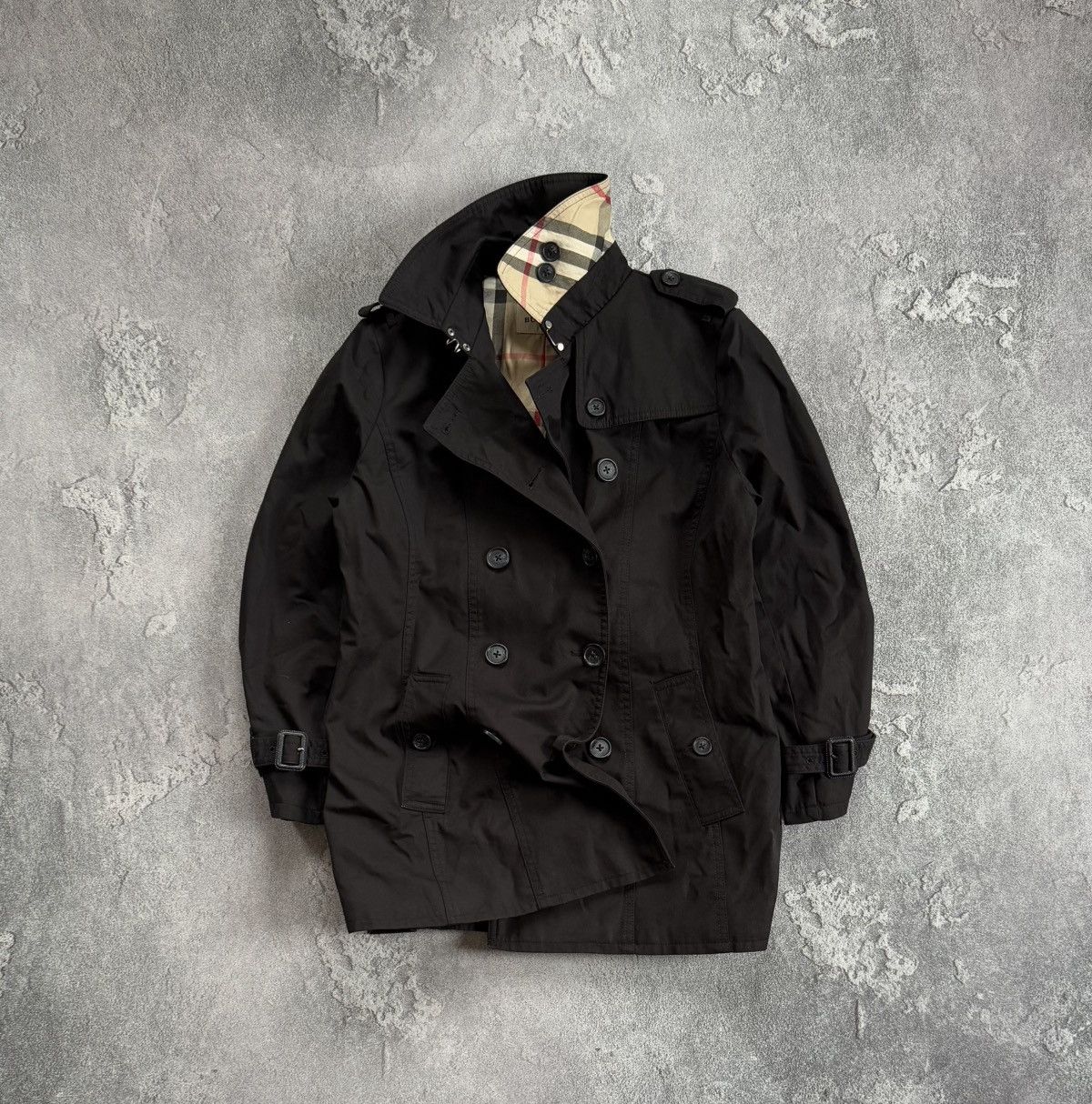 Burberry × Burberry Prorsum Burberry London L black double breasted trench coat jacket Size L / US 10 / IT 46 - 4 Thumbnail