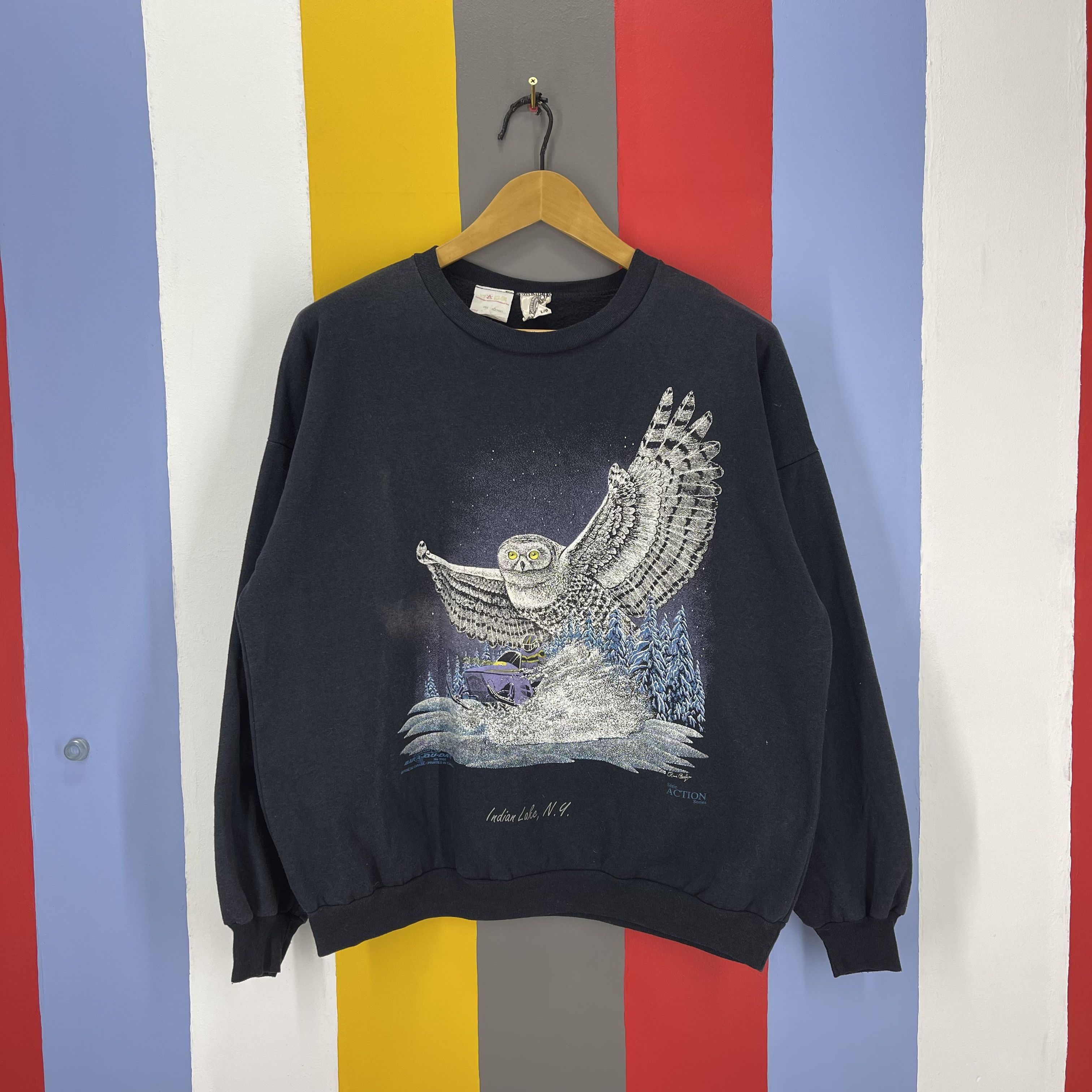 Barracuda 90s Vintage BARA-QU-DA Indian Lake Serie Sweatshirt #1108/AM Size US L / EU 52-54 / 3 - 1 Thumbnail