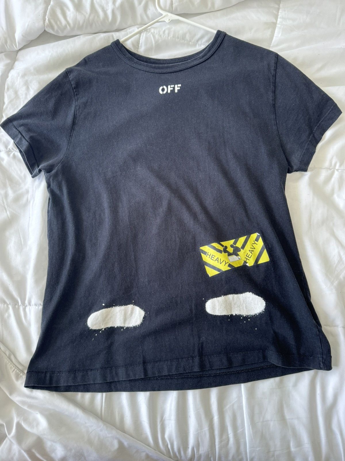 image of Off White Off-White Spray Tee/t-Shirt Size Small (Oversized) in Black, Men's