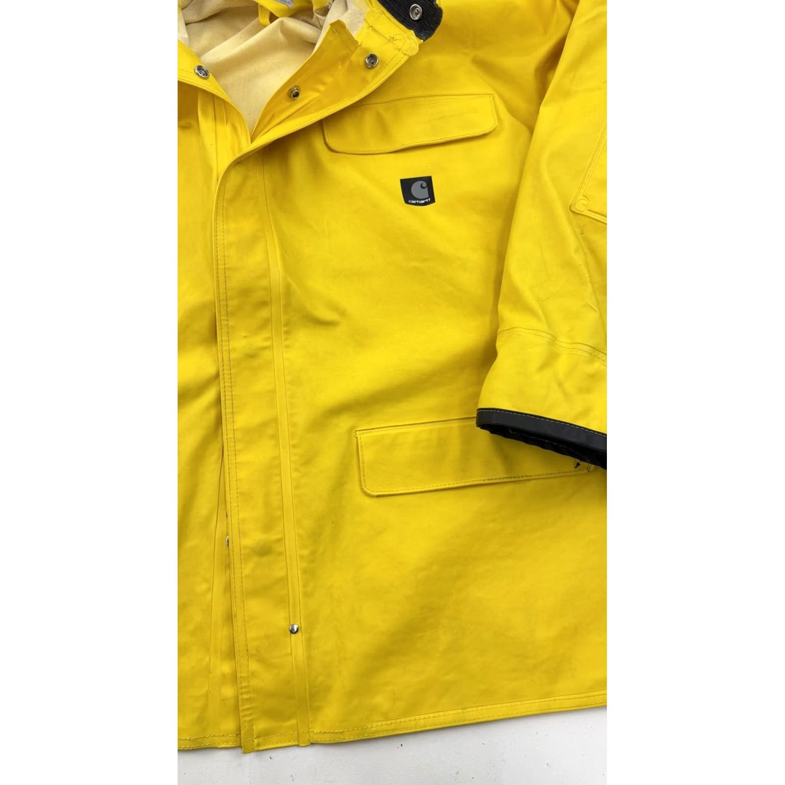 Carhartt Carhartt Jacket Mens Large Yellow Hooded PVC Raincoat Workwear Fishing Size US XXL / EU 58 / 5 - 6 Thumbnail