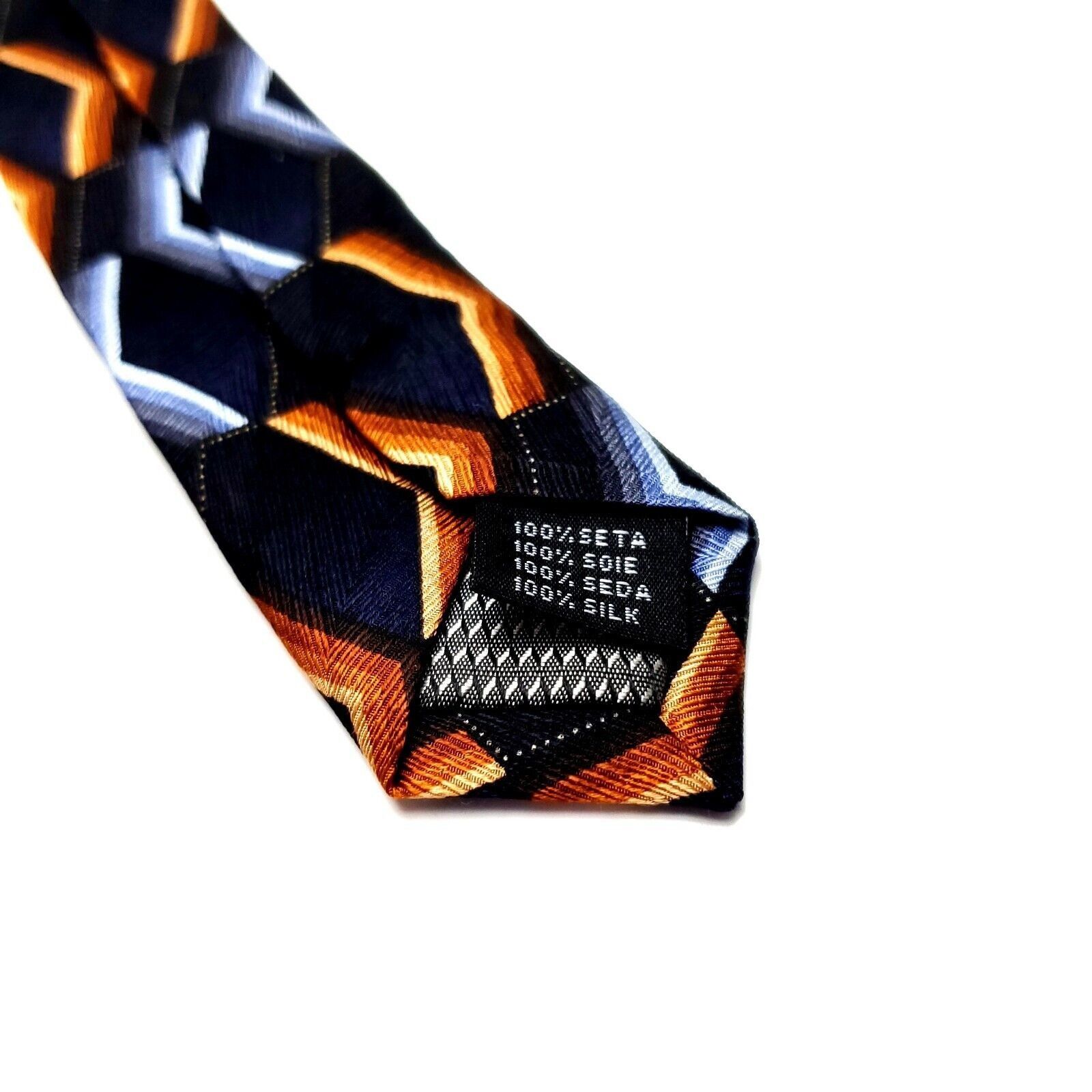 Alexander Julian Alexander Julian Colours Silk Tie Black Geometric Print Size ONE SIZE - 4 Thumbnail
