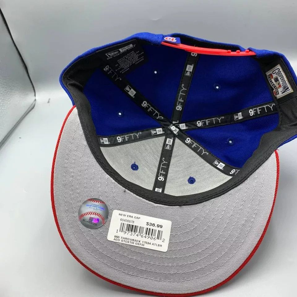 New Era Atlanta Braves Hat Men 9Fifty New Era MLB Snap Back Cap Size ONE SIZE - 6 Thumbnail