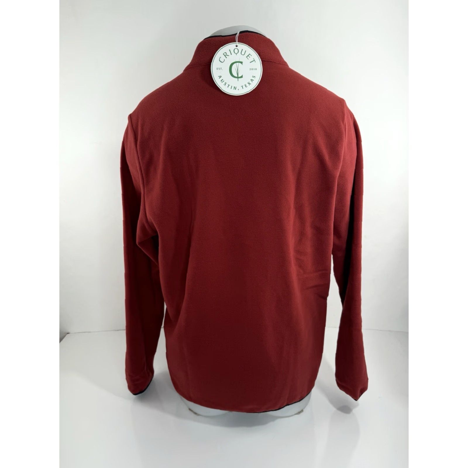 Logo 7 CRIQUET Fleece Pullover Jacket - Red - Embroidered Logo - L - Snap - Adults Mens - 100% Polyester - NEW w TAG Size US L / EU 52-54 / 3 - 3 Thumbnail