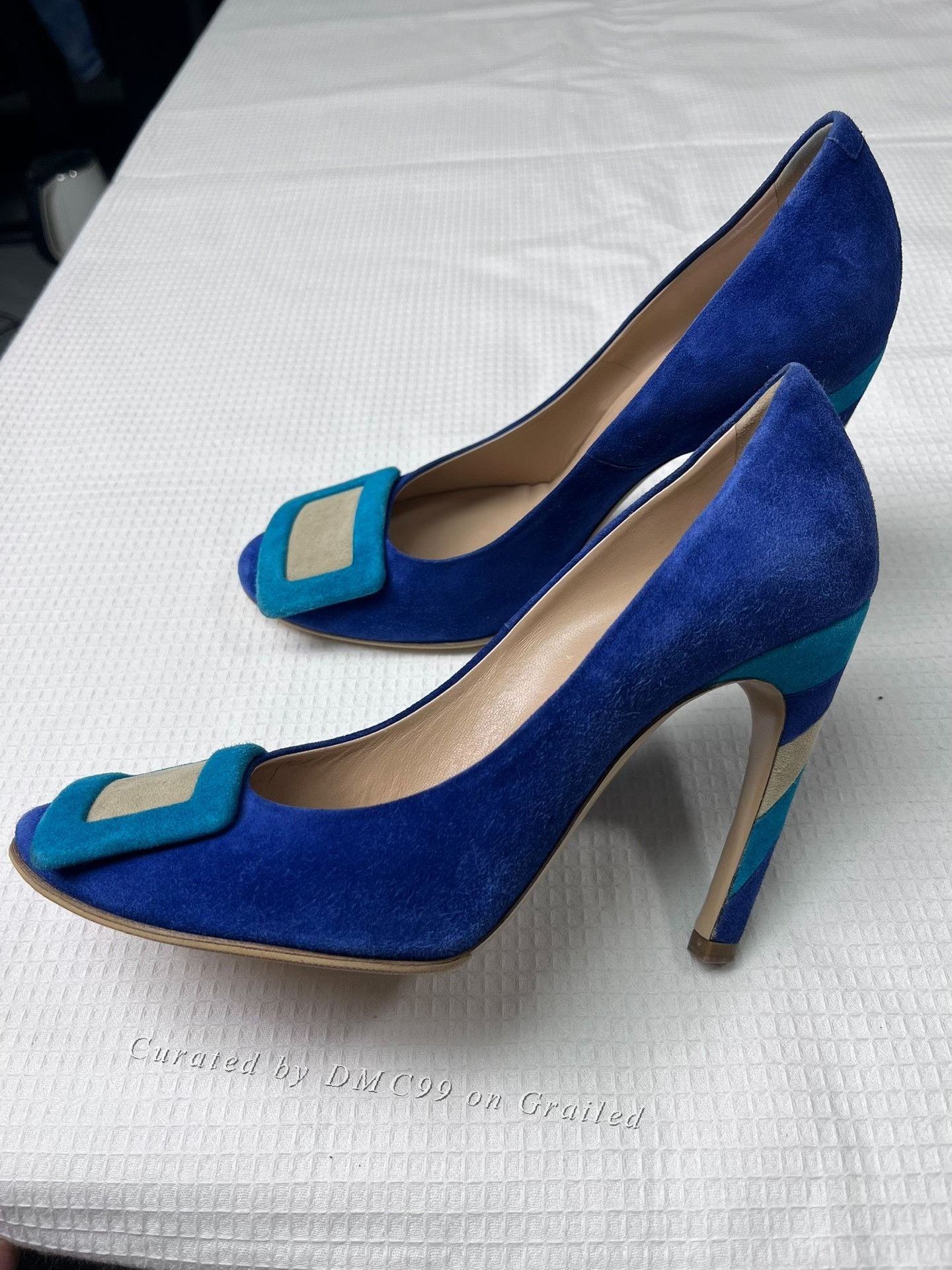 Roger Vivier Roger Vivier Colorblock Suede High Heels Size US 5.5 / IT 35.5 - 1 Thumbnail