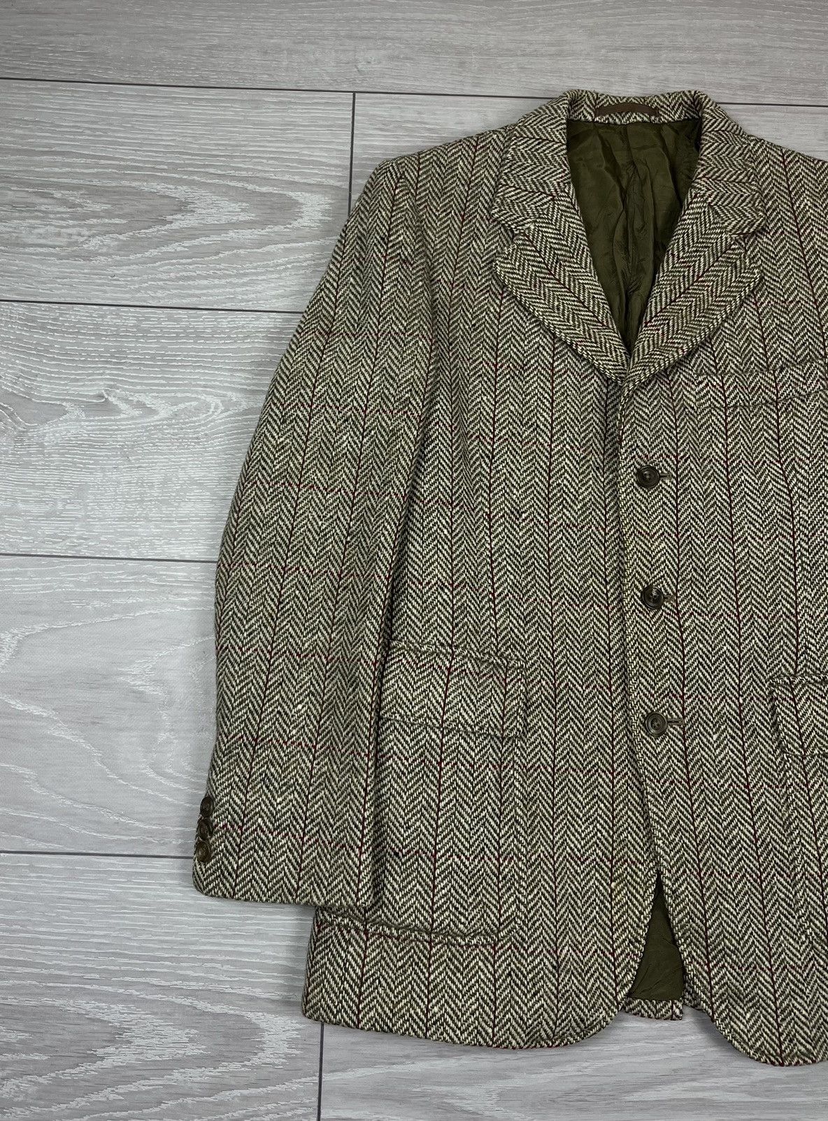 Burberry Burberrys Vintage 80s Irish Tweed Blazer Jacket Size 40R - 4 Thumbnail