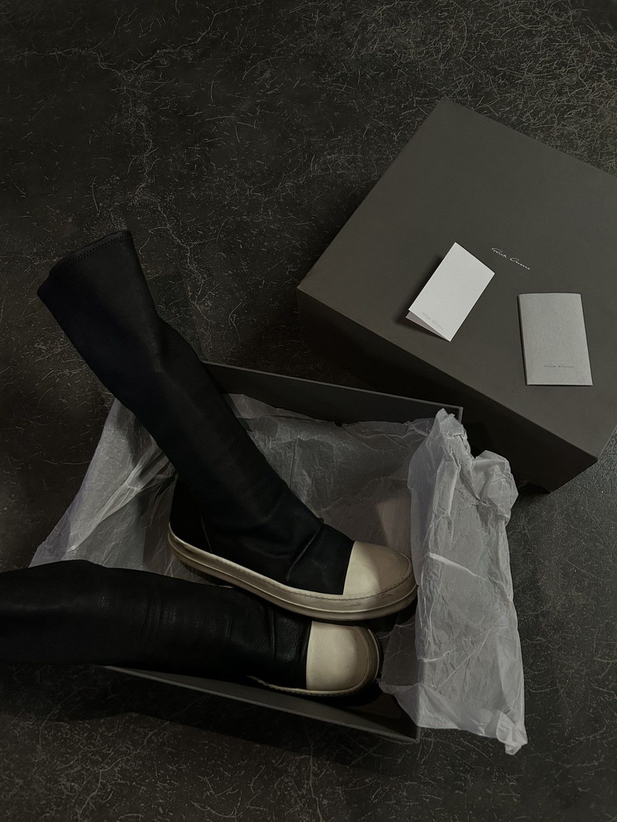 image of Sold Rick Owens Sock Sneaks Shoes in Black, Men's (Size 10)