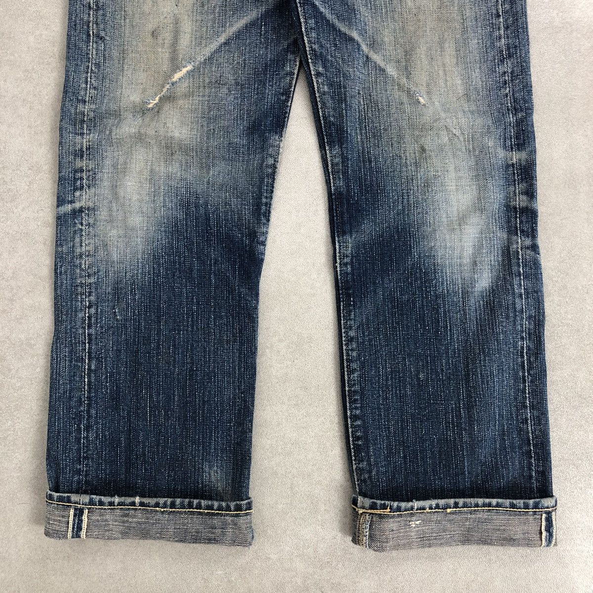 Japanese Brand × Sugar Cane 🇯🇵 Vintage Sugar Cane Onikiwa Distressed Faded Selvedge Jeans Size US 27 - 4 Thumbnail