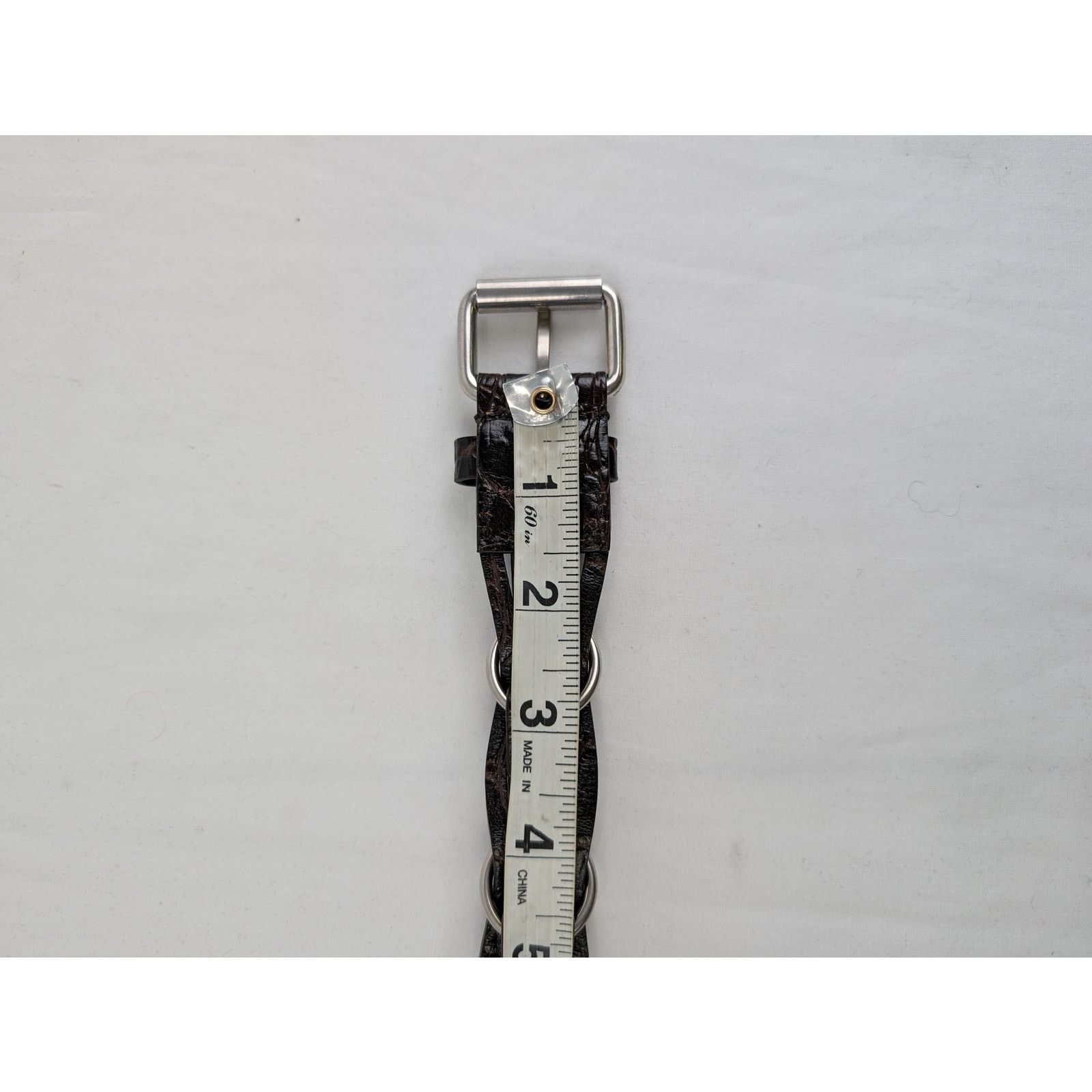 Saint Laurent Paris o1rshd1 Size: 100 / Motorcycle Buckle Belt Croc Embossed Size 40 - 8 Thumbnail