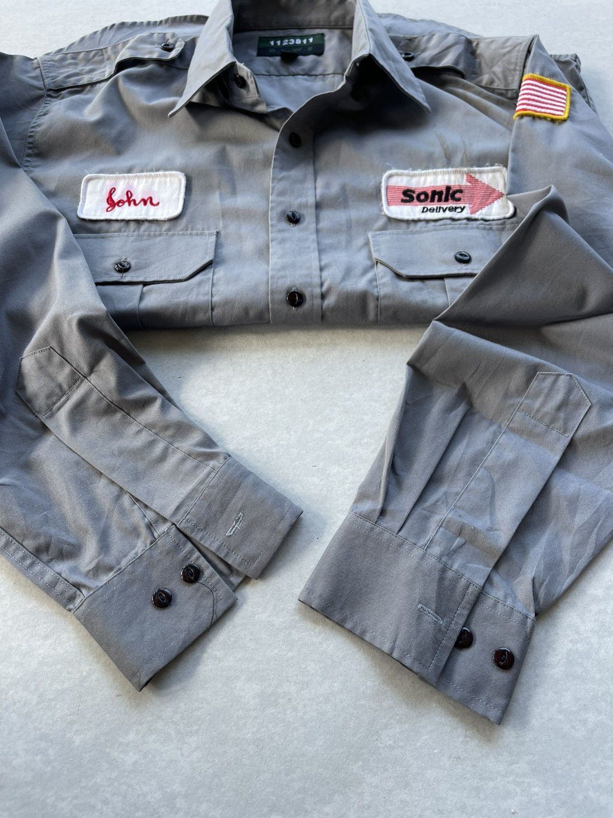 Japanese Brand 🔥Vintage 1123811 D.L.W.E Men's Usa Patches Workshirt Size US L / EU 52-54 / 3 - 7 Thumbnail