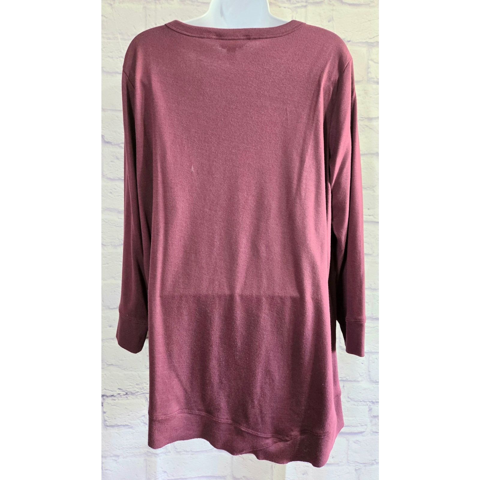 Other Simple Vera Vera Wang Burgundy Ruffled Hem Top Large Size L / US 10 / IT 46 - 4 Thumbnail