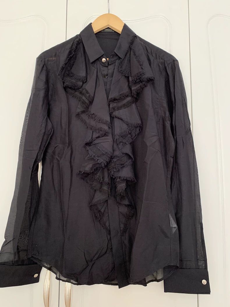 Versace Versace Silk shirt with black fungus Size XS / US 0-2 / IT 36-38 - 1 Thumbnail