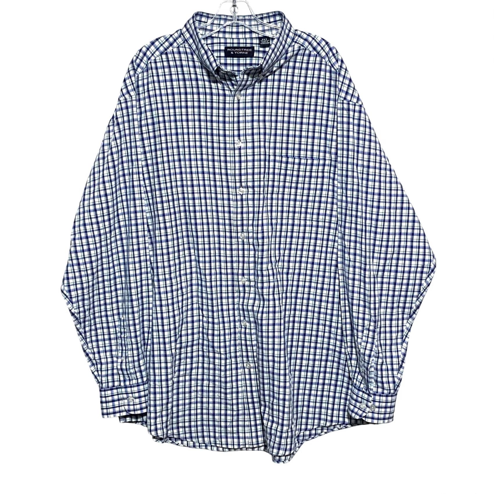 Roundtree & Yorke Roundtree & Yorke Dress Shirt Mens 2XLT Tall Plaid Button Business Casual Office Size US XXL / EU 58 / 5 - 2 Thumbnail