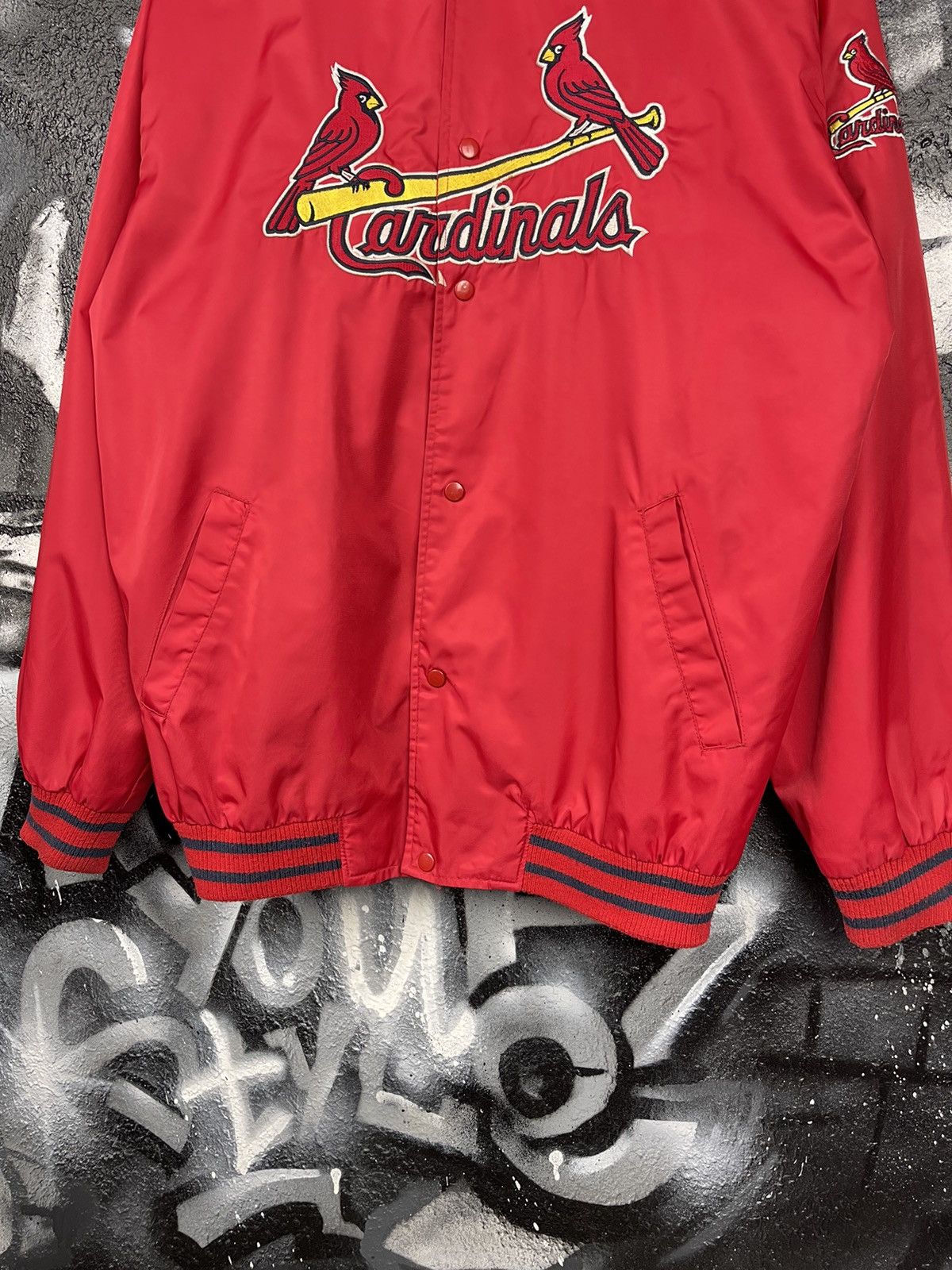 Majestic Majestic St. Louis Cardinals Vintage 90s Red Nylon Bomber Jacket Size Medium Size US M / EU 48-50 / 2 - 4 Thumbnail