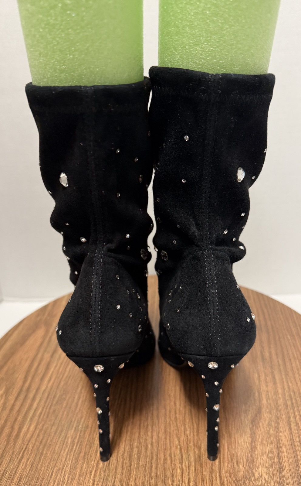 Stuart Weitzman Stuart Weitzman Cosmic 100 Black Suede Stretch Bootie Size US 8.5 / IT 38.5 - 3 Thumbnail