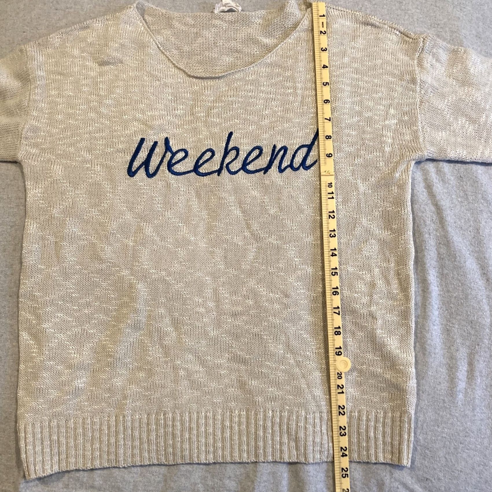 Vintage hem & thread WEEKEND Pullover Crew Neck Long Sleeve Sweater L Ivory Women Regular Knit Size L / US 10 / IT 46 - 5 Thumbnail