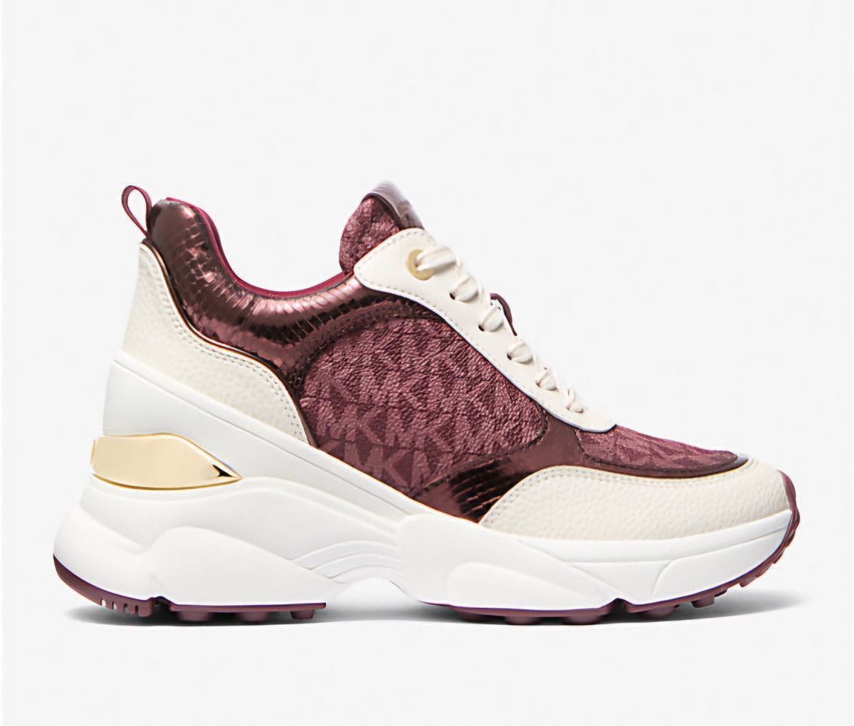 Michael Kors Katrina Signature Logo & Metallic Lizard Embossed Trainer MK Size US 7 / IT 37 - 4 Thumbnail