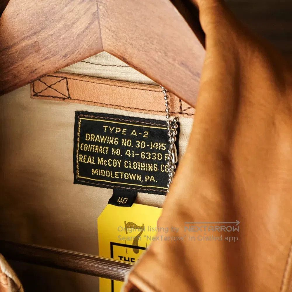 The Real McCoy's real mccoy a2 leather jacket in sunset yellow. Size US M / EU 48-50 / 2 - 7 Thumbnail