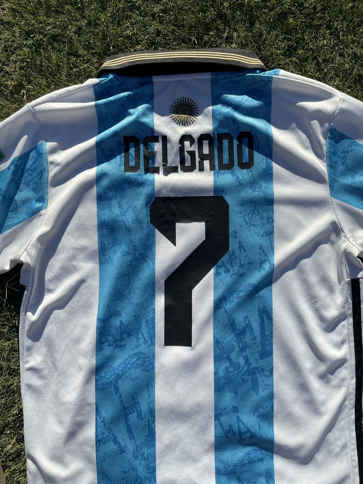 Adidas Adidas Argentina 2022 World Cup Authentic Home Jersey #7 Size US L / EU 52-54 / 3 - 12 Thumbnail