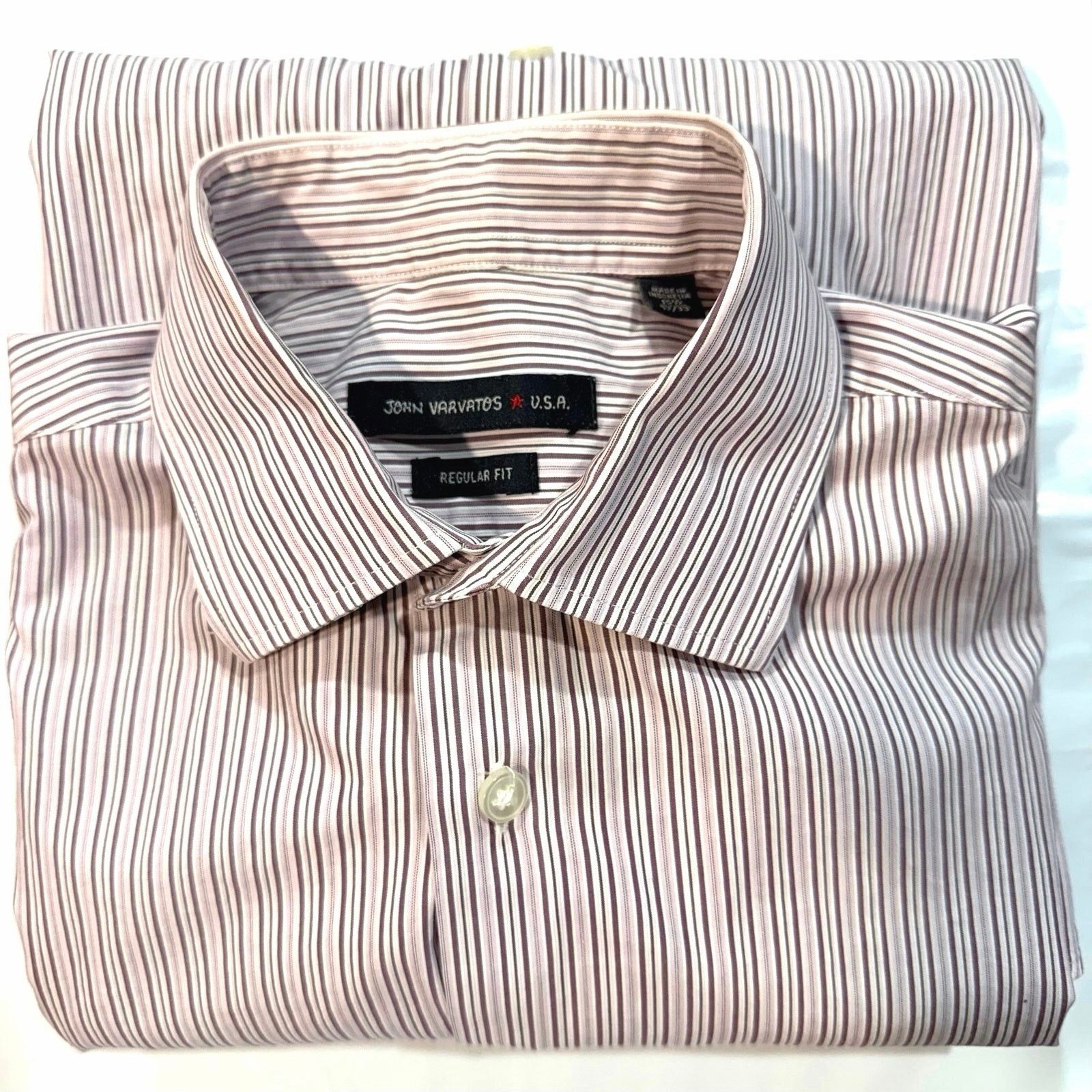 John Varvatos John Varvatos Star USA Men's Shirt 15.5 Reg Fit Striped M Size US M / EU 48-50 / 2 - 3 Thumbnail