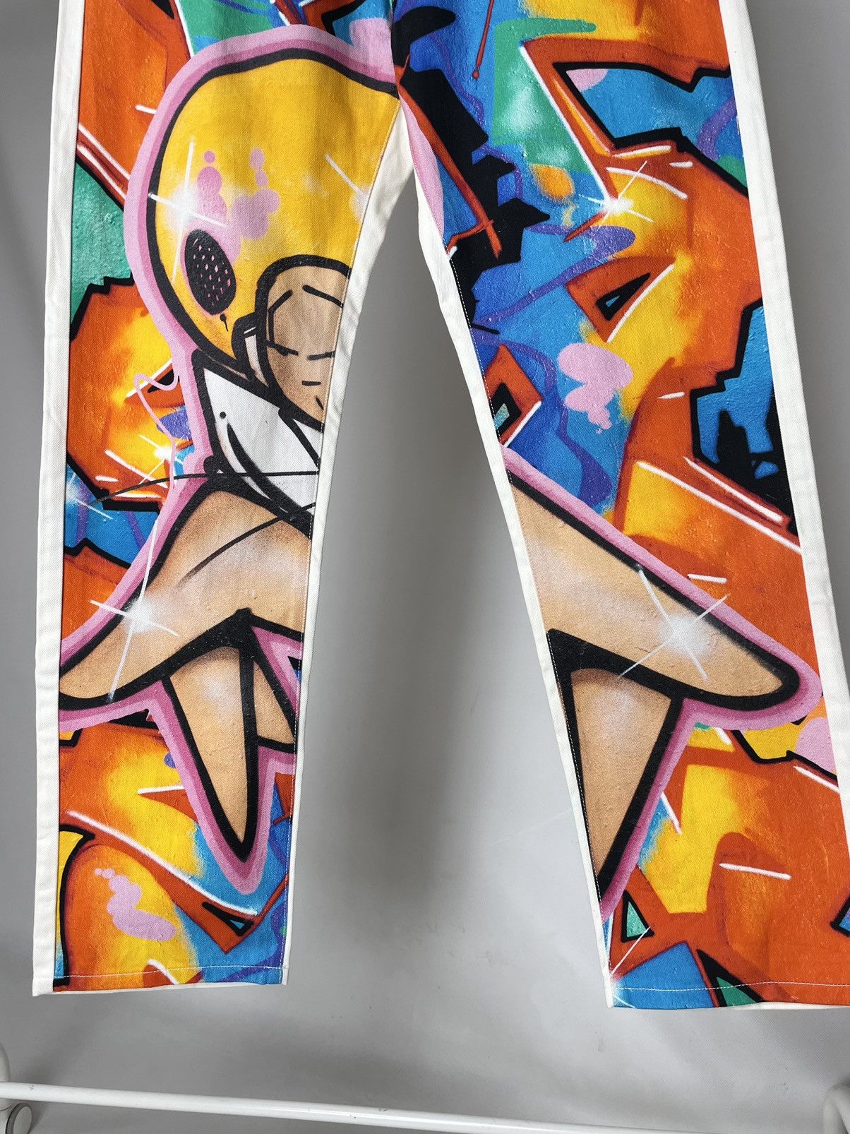 Palace Palace x Zomby DJ Graphic Printed Jeans Supreme White Pants Size US 34 / EU 50 - 8 Thumbnail