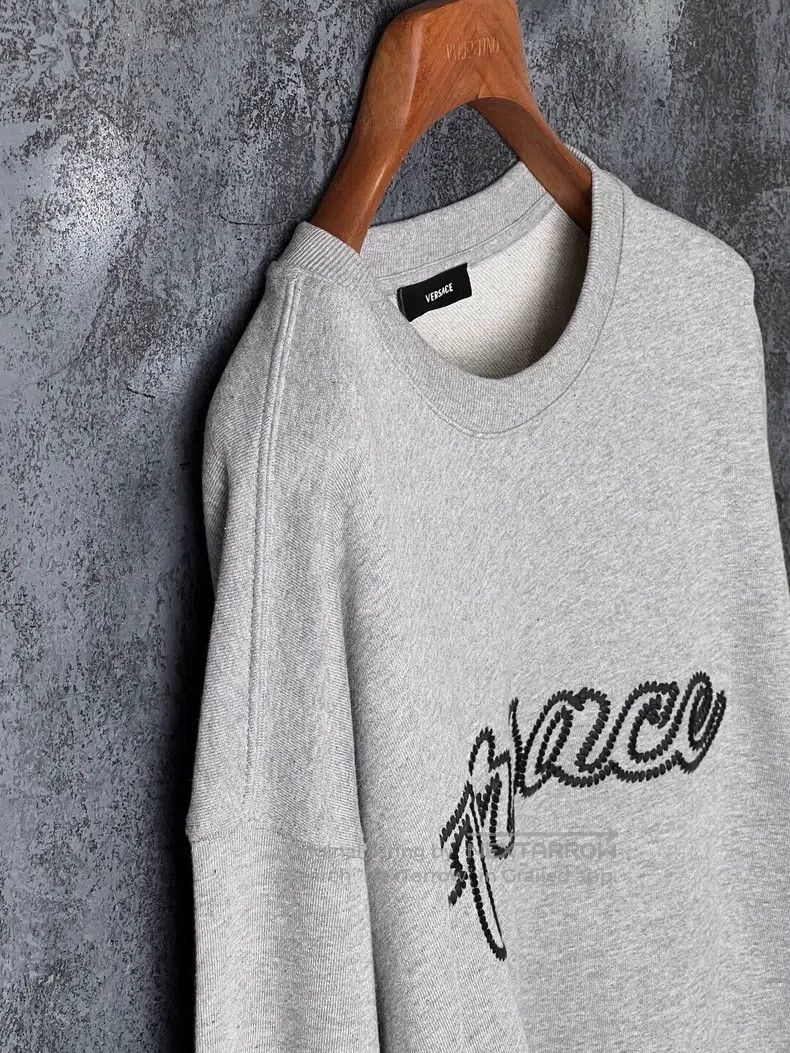 Versace Versace Cotton sweatshirt with gray letters Size US M / EU 48-50 / 2 - 6 Thumbnail