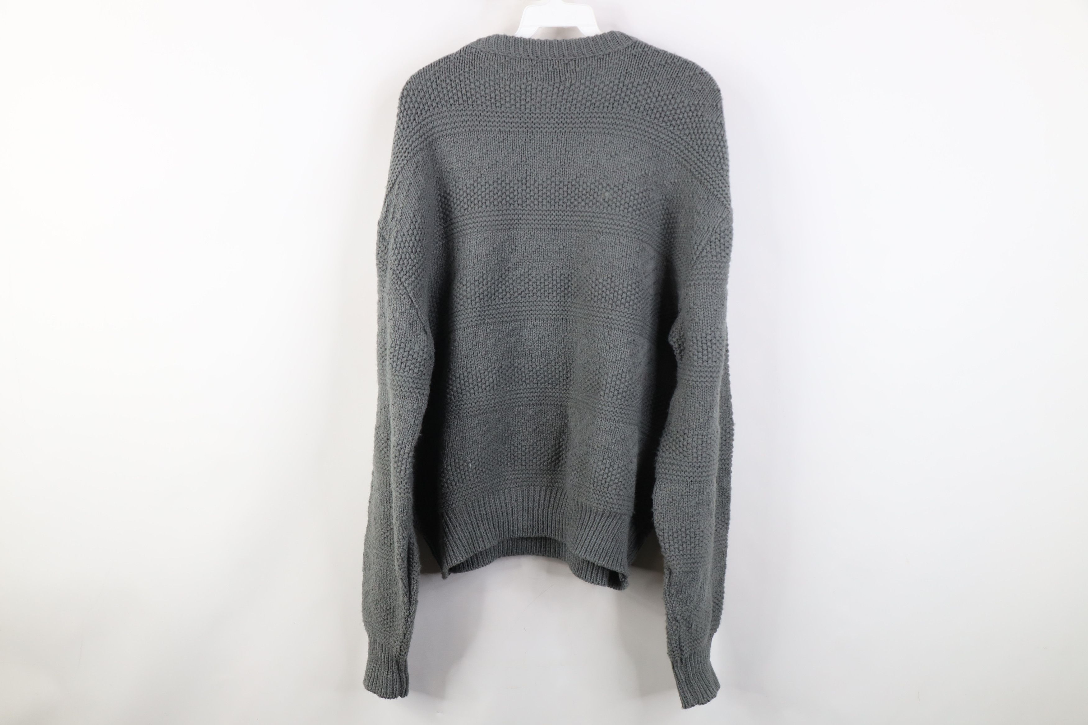 Vintage Vintage 90s Streetwear Ribbed Knit Crewneck Sweater Gray USA Size XL / US 12-14 / IT 48-50 - 9 Thumbnail