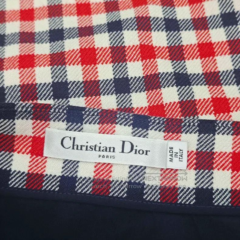 Dior Dior Red small plaid wool tweed skirt Size 24" / US 00 / IT 34 - 5 Thumbnail