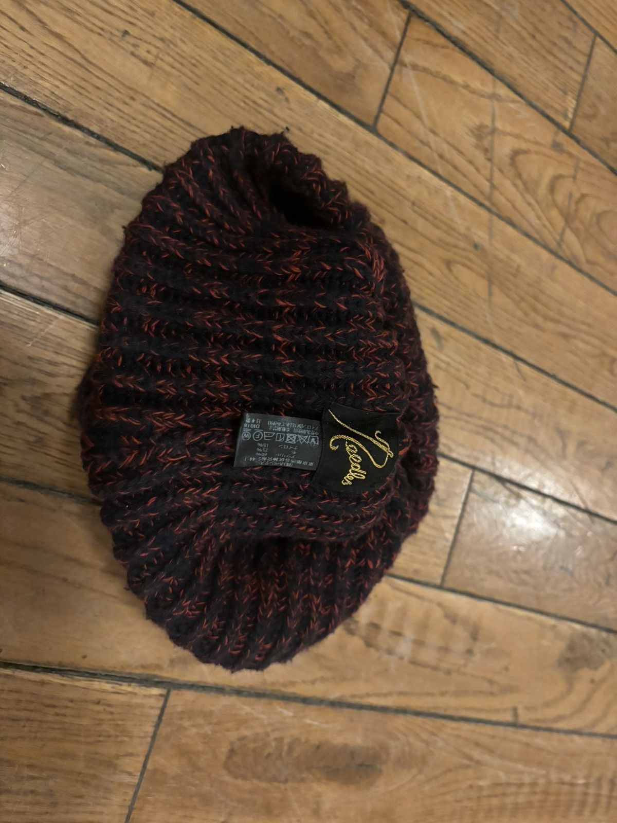Needles Needles Blue Red Blend Knit Acrylic Wool Beanie Size ONE SIZE - 2 Thumbnail