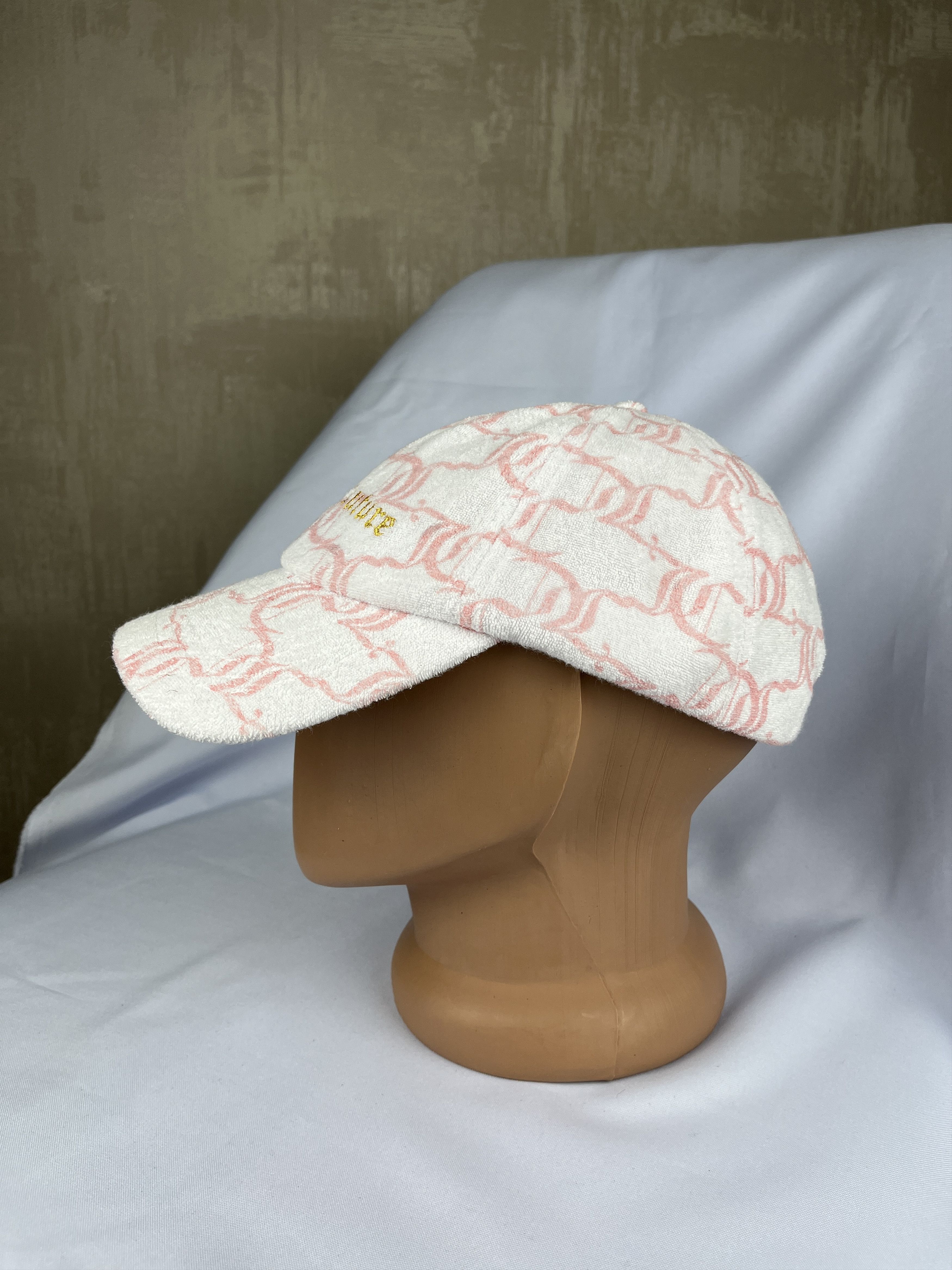 Juicy Couture Jeans Juicy Couture Towel Terry Cap Hat White Pink Size Adjustable Size ONE SIZE - 4 Thumbnail