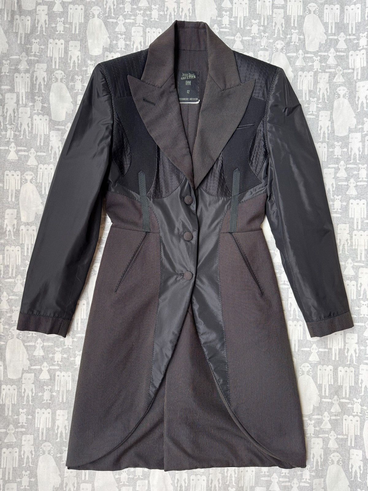 Jean Paul Gaultier Jean Paul Gaultier AW89 Inside-Out Corset Nylon Wool Coat Size M / US 6-8 / IT 42-44 - 1 Thumbnail