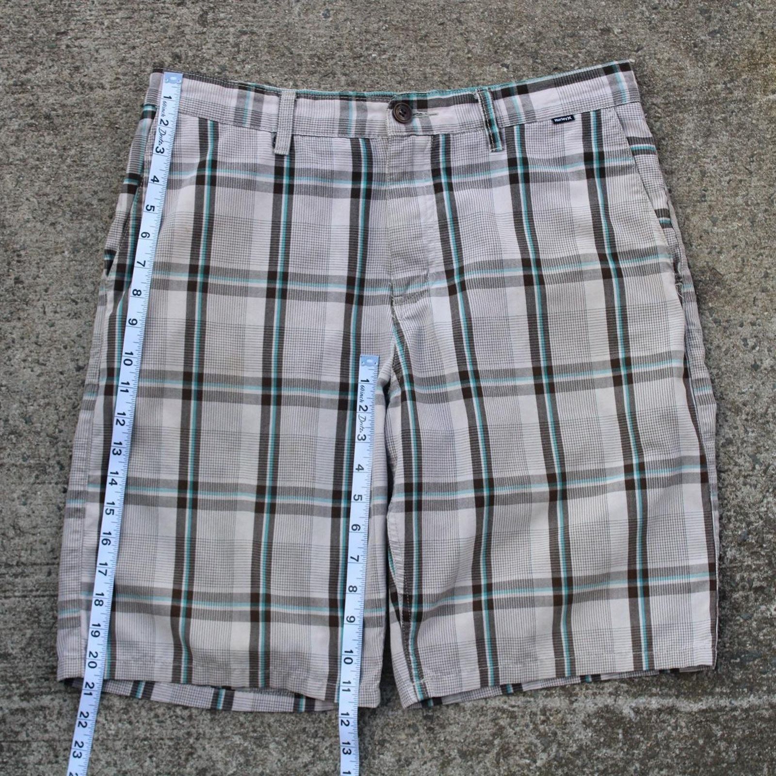 Hurley Y2K Tan / Blue Plaid Hurley Skater Board Shorts Size US 33 - 7 Thumbnail