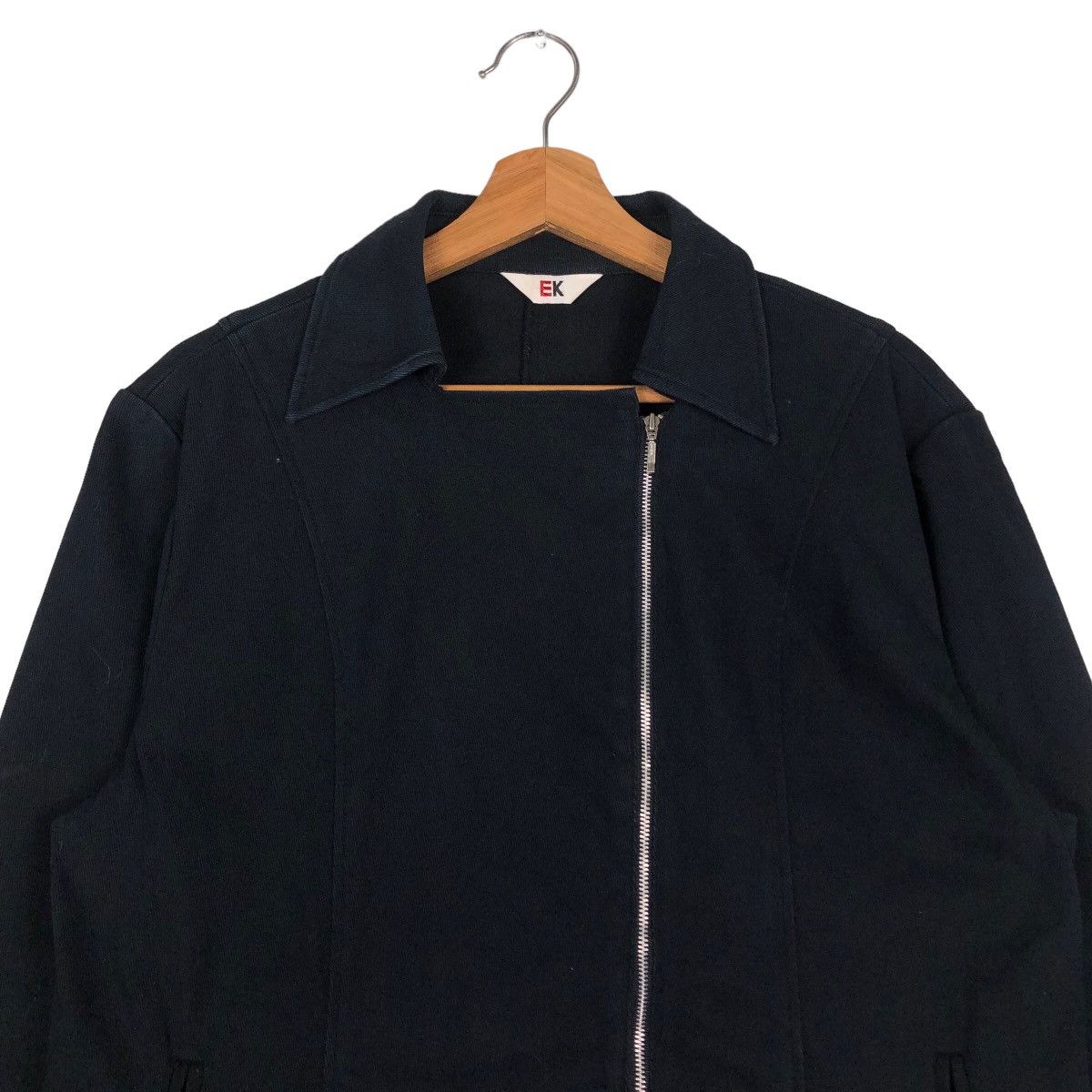 Issey Miyake 🔥Cropped Biker Jacket EK Japan Asymmetrical Zipper Size US M / EU 48-50 / 2 - 3 Thumbnail