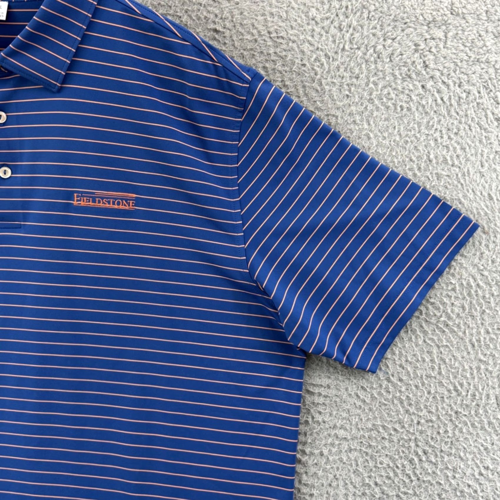 Peter Millar Peter Millar Polo Shirt XL Blue Striped Short Sleeve Golf Preppy Mens Shirt Size US XL / EU 56 / 4 - 5 Thumbnail