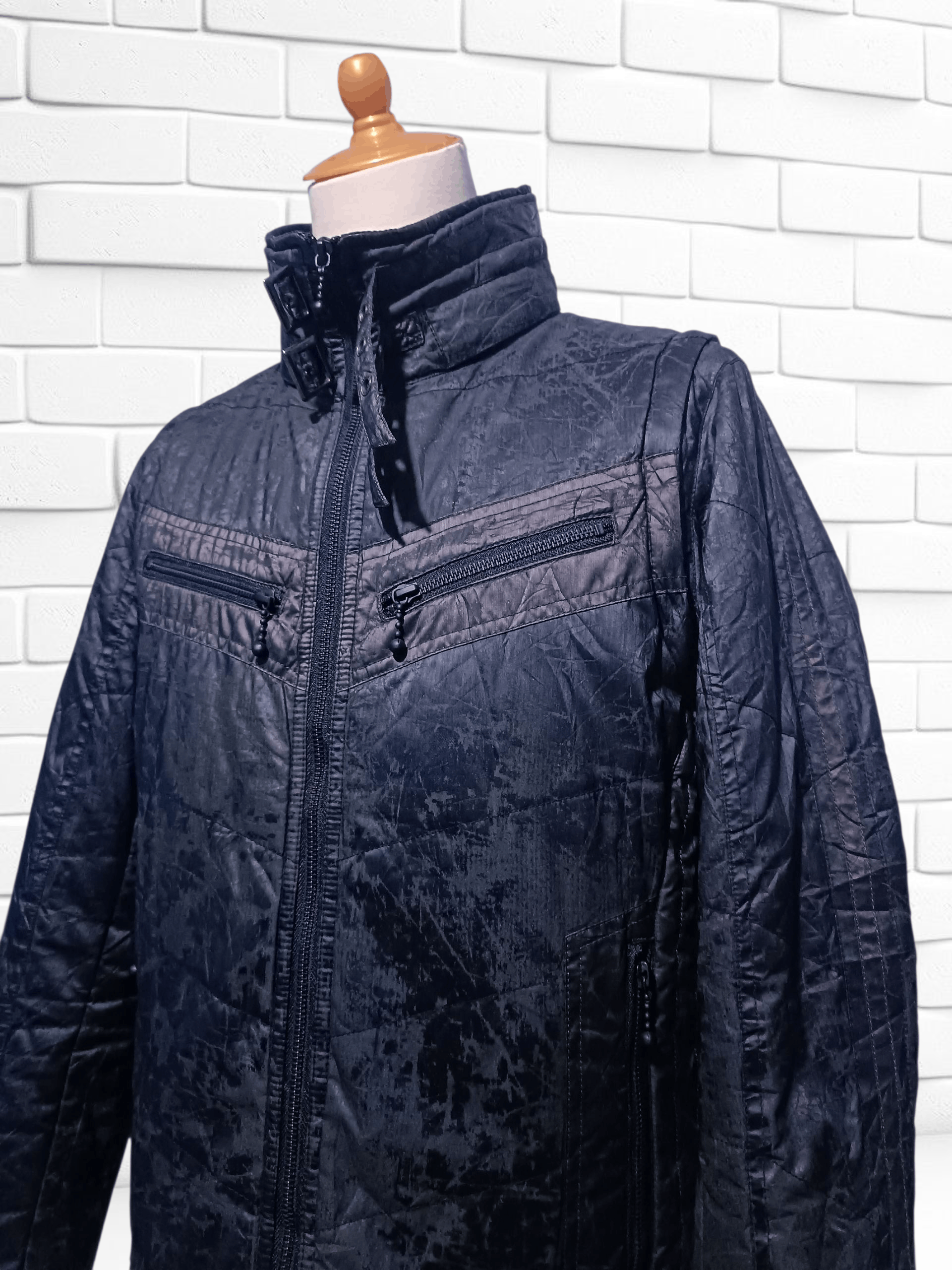 Japanese Brand Japanese Convertible Biker Down Jacket Size US M / EU 48-50 / 2 - 5 Thumbnail