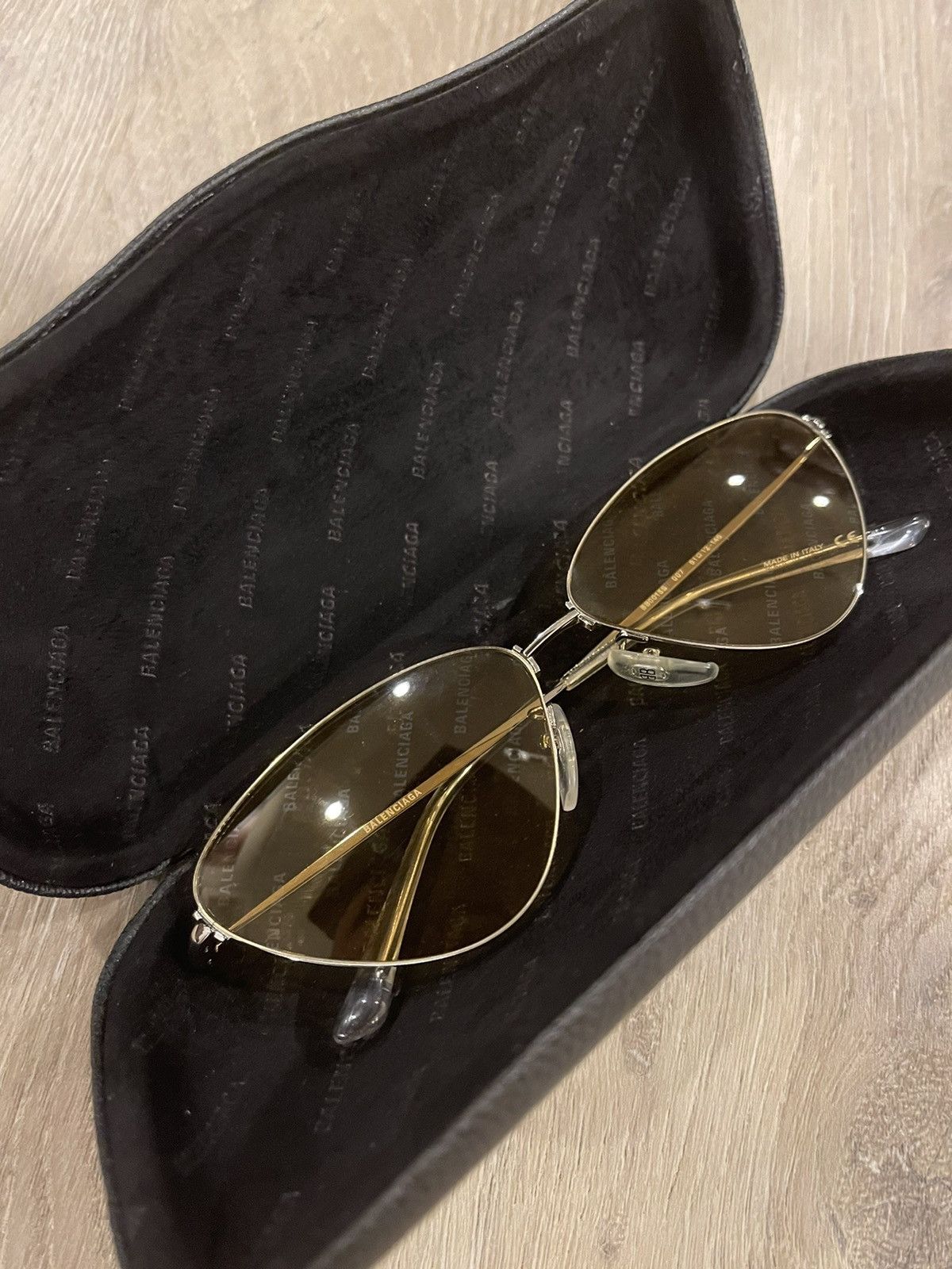 Balenciaga Balenciaga Repeat Text Sunglasses Size ONE SIZE - 1 Thumbnail